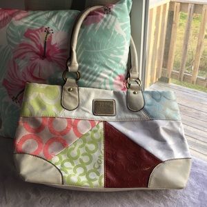 COACH Large Multicolored Patterned Leather Purse